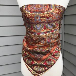 Vintage Printed Silk Scarf